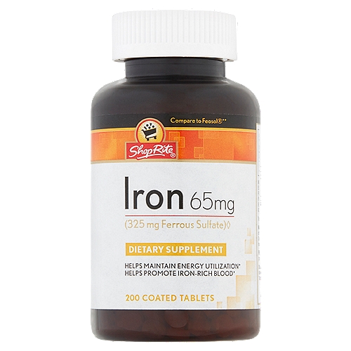 ShopRite Iron, 65 mg, Coated Tablets, 200 count