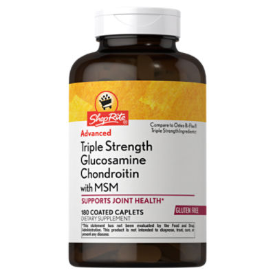 ShopRite Advanced Triple Strength Glucosamine Chondroitin with MSM Dietary Supplement, 180 count, 180 Each