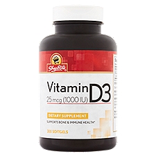 ShopRite Vitamin D3 25 mcg (1000 IU), Softgels, 300 Each