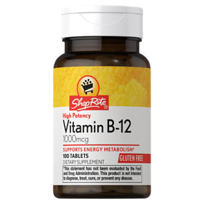 ShopRite High Potency Vitamin B-12 Tablets, 1000 mcg, 100 count, 100 Each