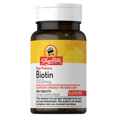 ShopRite Biotin Tablets, 1000 mcg, 100 count, 100 Each