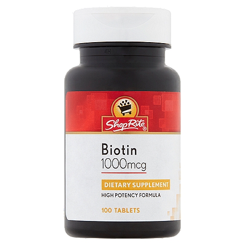 ShopRite Biotin Tablets, 1000 mcg, 100 count
