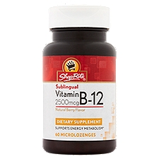 ShopRite Sublingual Vitamin B-12 Natural Berry Flavor Microlozenges, 2500 mcg, 60 count