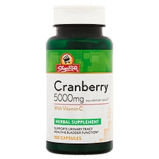 ShopRite Cranberry with Vitamin C Herbal Supplement, 5000 mg, 100 count