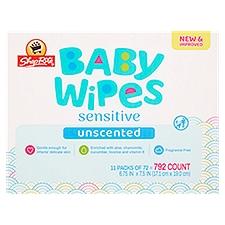 ShopRite Sensitive Unscented, Baby Wipes, 792 Each