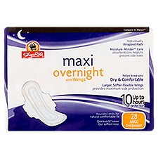 ShopRite Maxi Overnight with Wings Individually Wrapped Pads, 28 count