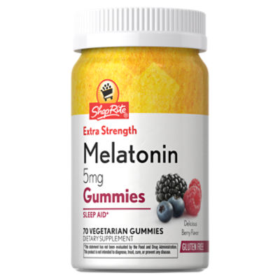 ShopRite Extra Strength Melatonin Gummies Dietary Supplement, 5 mg, 70 count