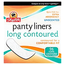 ShopRite Unscented Long Contoured, Panty Liners, 96 Each