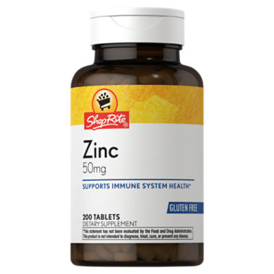 ShopRite Zinc Dietary Supplement, 50 mg, 200 count, 200 Each