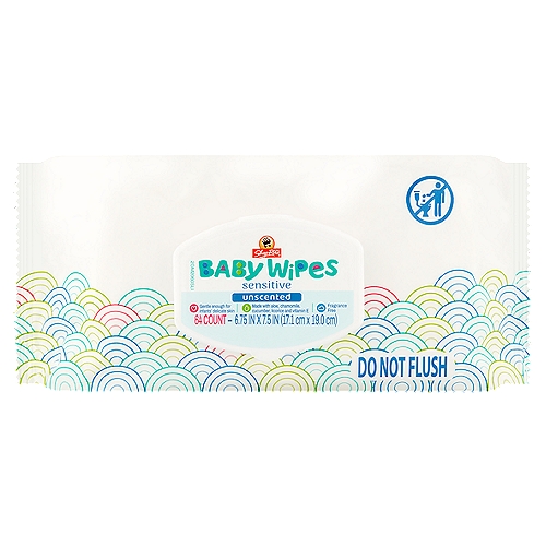 ShopRite Sensitive Unscented Baby Wipes, 64 count