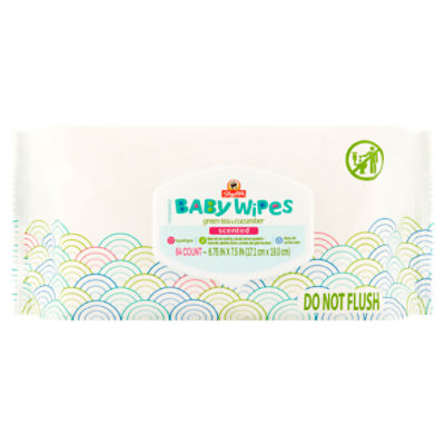 ShopRite Green Tea & Cucumber Scented Baby Wipes, 64 count, 64 Each
