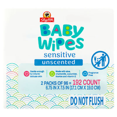 ShopRite Sensitive Unscented Baby Wipes, 192 count