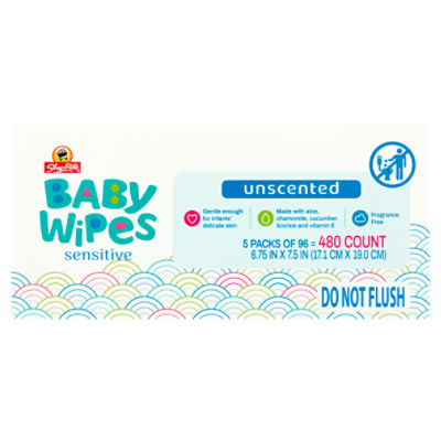 ShopRite Sensitive Unscented Baby Wipes, 480 count