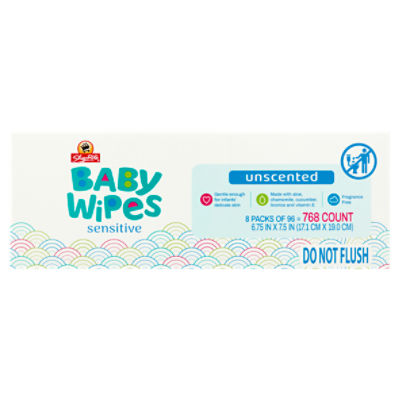 ShopRite Sensitive Unscented Baby Wipes, 768 count