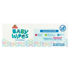 ShopRite Sensitive Unscented Baby Wipes, 768 count, 768 Each