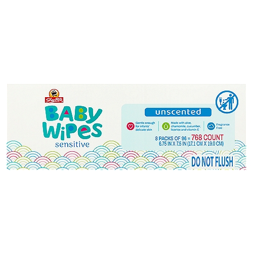 ShopRite Sensitive Unscented Baby Wipes, 768 count