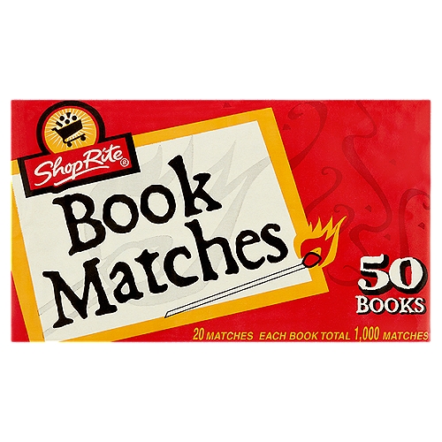ShopRite Book Matches, 20 matches per book, 50 count