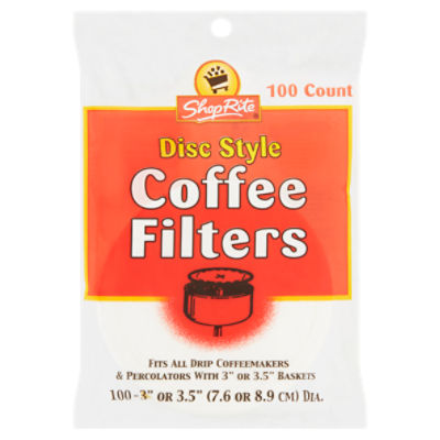 ShopRite Disc Style Coffee Filters, 100 count