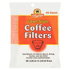 ShopRite Coffee Filters, #4 Cone Style, 40 Each