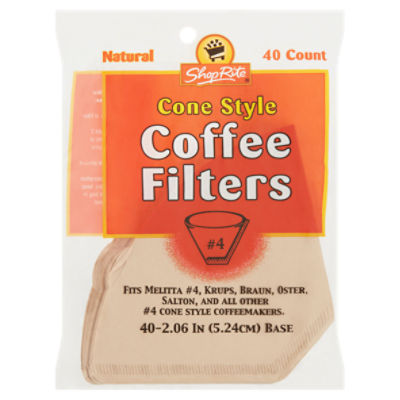 ShopRite Natural 4 Cone Style Coffee Filters, 40 count