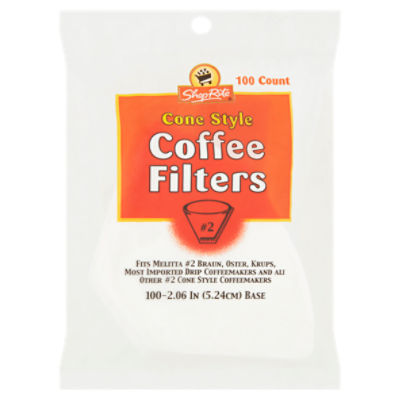 ShopRite 2 Cone Style Coffee Filters, 100 count