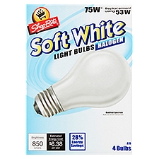 ShopRite Halogen 75W Soft White A19 Light, Bulbs, 4 Each