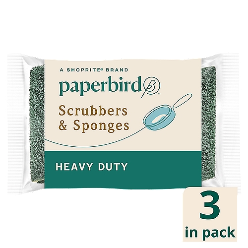 Paperbird Heavy Duty Scrubbers & Sponges, 3 count