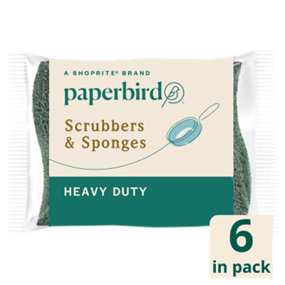 Paperbird Heavy Duty Scrubbers & Sponges, 6 count