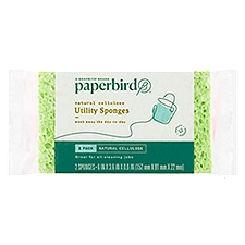 Paperbird Natural Cellulose, Utility Sponges, 2 Each