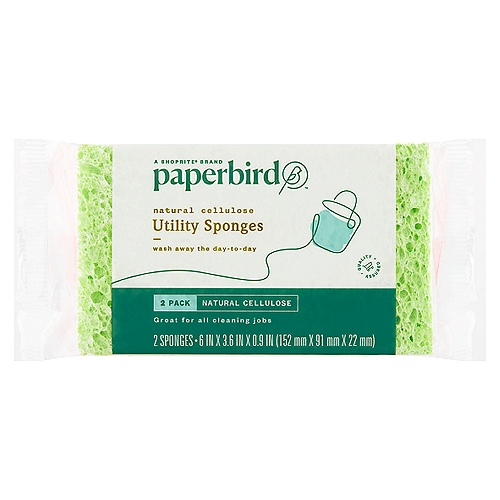 Paperbird Natural Cellulose Utility Sponges, 2 count
