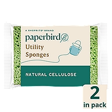 Paperbird Natural Cellulose Utility Sponges, 2 count, 2 Each