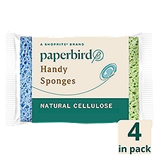 Paperbird Natural Cellulose, Handy Sponges, 4 Each