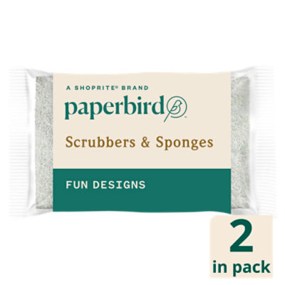 Paperbird Light Duty Non-Scratch Scrubbers & Sponges, 2 count, 2 Each