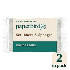 Paperbird Light Duty Non-Scratch Scrubbers & Sponges, 2 count