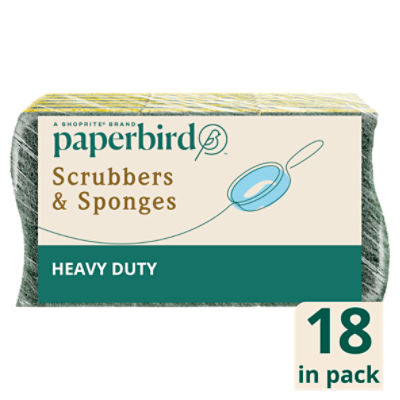 Paperbird Heavy Duty Scrubbers & Sponges, 18 count, 18 Each