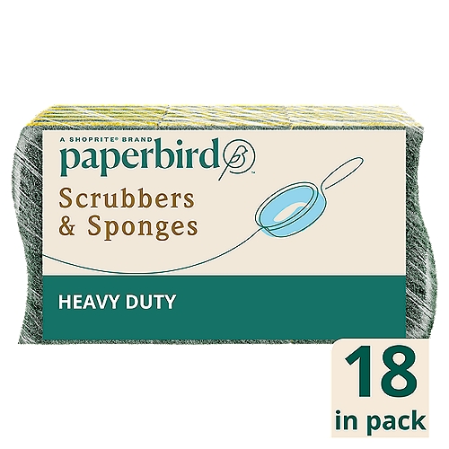 Paperbird Heavy Duty Scrubbers & Sponges, 18 count