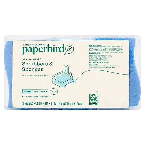 Paperbird Non-Scratch Scrubbers & Sponges, 18 count