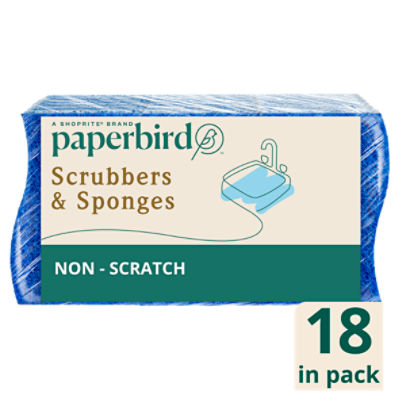Paperbird Non-Scratch Scrubbers & Sponges, 18 count, 18 Each
