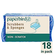 Paperbird Non-Scratch Scrubbers & Sponges, 18 count