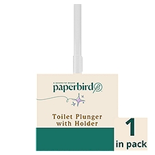 Paperbird Toilet Plunger with Holder, 1 Each