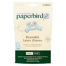 Paperbird Reusable Latex Gloves, Large, 1 pair, 1 Each