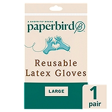 Paperbird Reusable Latex Gloves, Large, 1 pair