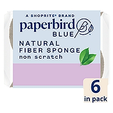 Paperbird Blue Non Scratch Natural Fiber Sponge, 4.4 x 2.6 x 0.7 in, 3 count