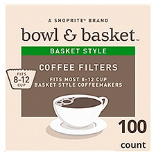 Bowl & Basket Basket Style Coffee Filters, 100 count, 100 Each