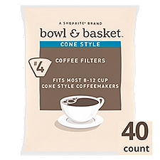 Bowl & Basket #4 Cone Style Coffee Filters, 40 count, 40 Each