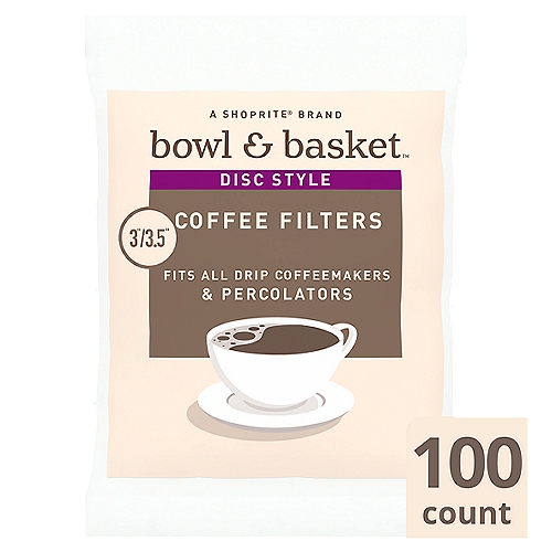 Bowl & Basket Disc Style 3"/3.5" Coffee Filters, 100 count