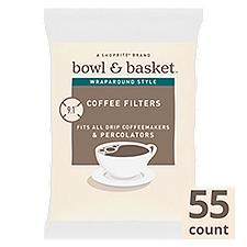 Bowl & Basket 9.1" Wraparound Style Coffee Filters, 55 count