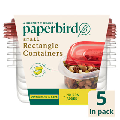 Paperbird Small Rectangle Containers, 5 count