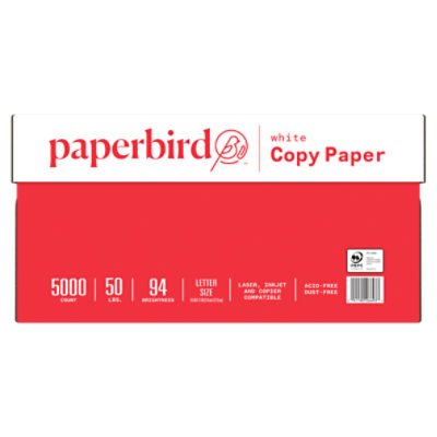 Paperbird White Copy Paper, 5000 count, 50 lbs