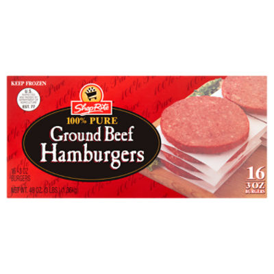 ShopRite 100 Pure Ground Beef, Hamburgers